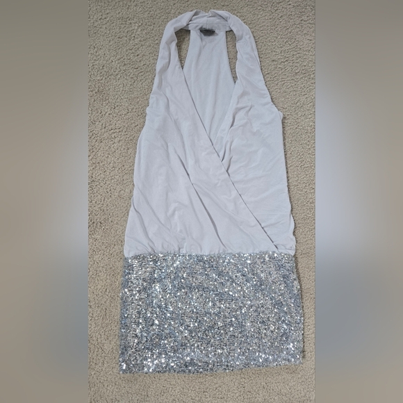 NWOT Frederick's of Hollywood Gray and Silver Sequin Mini Dress Size Small - Picture 1 of 4